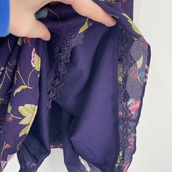 Anthro Leifsdottir Silk Floral Short Sleeve Mini Dress‎ Multi-Color Size Small - Picture 5 of 12